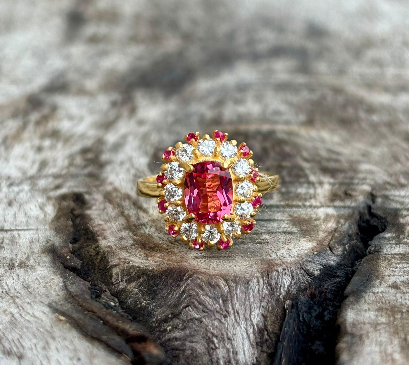 Lab Grown Ruby Ring: 14K Yellow Gold Victorian Engagement - Etsy