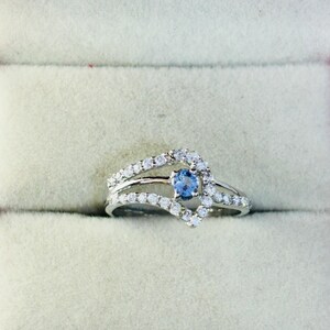 Tanzanite Engagement Ring: Round Blue Stone, 925 Sterling Silver