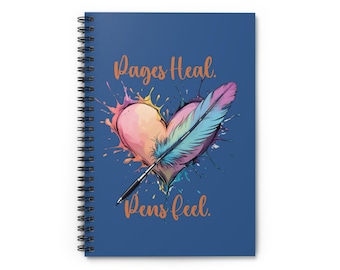 Healing Pages Spiral Notebook - Ruled Line, Writing Notepad, Journal for Pens Feel, Stationery Gift, Guided Writing Notebook