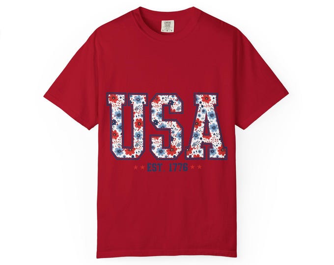 Featured listing image: Patriotic USA T-Shirt, Unisex Tee for July 4th, Independence Day, Casual Summer Wear, Gift for Men and Women