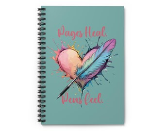 Healing Pages Spiral Notebook - Ruled Line, Writing Notepad, Journal for Pens Feel, Stationery Gift, Guided Writing Notebook