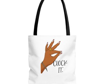 Clock it Tote Bag - Stylish and Practical Carry-All for Fashionable Individuals, Perfect Gift for Fashionistas, Versatile and Trendy