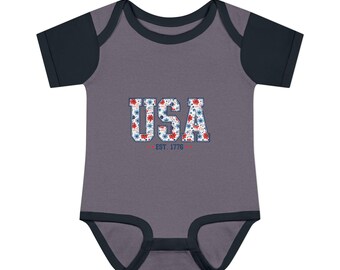 USA Independence Day Infant Bodysuit, Baby Shirt, Fourth of July Clothing, Newborn Outfit, Baby Gift, Celebrate 4th of July