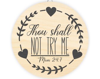 Motivational Wood Sign, Inspirational Home Decor, Office Wall Art, Gift for Her, Home Blessings, Rustic Circle Plaque