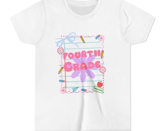 Cute Fourth Grade Youth Tee, Kids T-Shirt, Back to School Shirt, Gift for Fourth Graders, Fun Classroom Wear