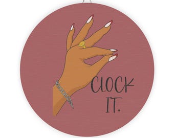 Stylish Wood Sign - "Clock It" Wall Decor, Unique Home Decor, Gift for Her, Motivational Wall Art, Modern Rustic Sign