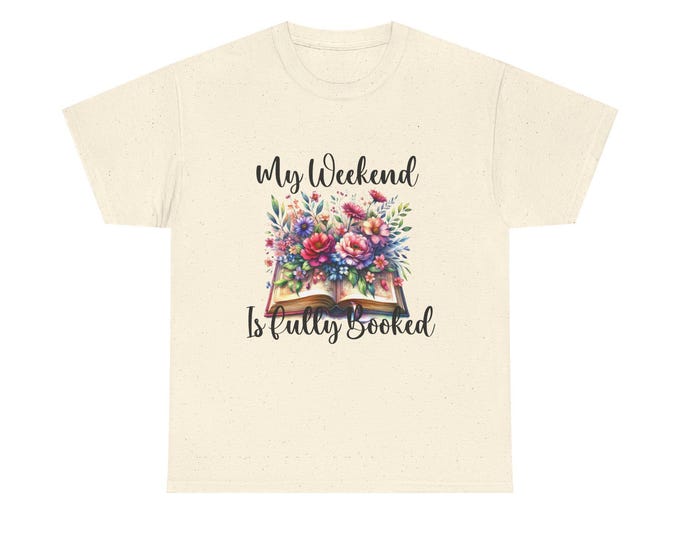 Featured listing image: Cozy Book Lover Tee, Unisex Tshirt for Readers, Literary Apparel Gift, Fall Fashion Shirt, Perfect Book Club Top, My Weekend is Fully Booked