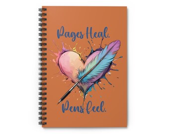 Healing Pages Spiral Notebook - Ruled Line, Writing Notepad, Journal for Pens Feel, Stationery Gift, Guided Writing Notebook
