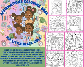 Affirmations Coloring Book For Little Black Girls