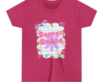 Cute Second Grade Youth Tee, Kids T-Shirt, Back to School Shirt, Gift for Second Graders, Fun Classroom Wear