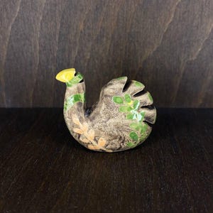 Miniature Ceramic Chicken | Hand-Painted Folk-Inspired Figurine