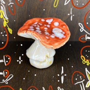 Miniature Ceramic Fly Agaric Mushroom – Whimsical Handmade Fairy Tale Decor