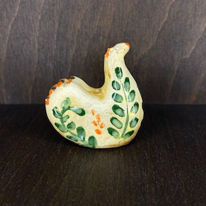 Miniature Ceramic Chicken | Hand-Painted Folk-Inspired Figurine