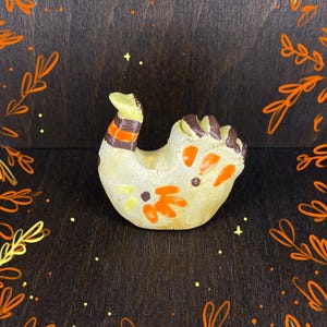 Fairy Tale Ceramic Hen – Handmade Miniature Chicken Figurine