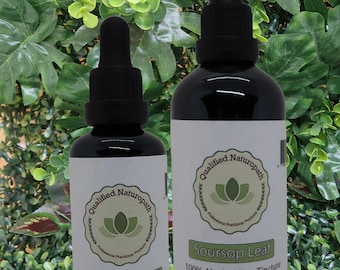 Soursop Leaf Herbal Tincture (Alcohol & Glycerin Free) 60ml/110ml - In Glass Bottles
