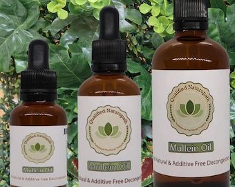 Mullein Oil Liquid Drops - 35ml/60ml/110ml In Glass Bottle with a Pipette - Additive Free
