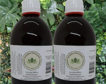 Soursop Bitters Herbal Extract - 525ml/1050ml (2x525ml) - In Glass Bottles