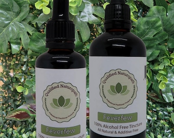 Feverfew Herbal Tincture (Alcohol & Glycerin Free) 60ml/110ml - In Glass Bottles