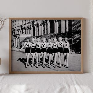 Coro de Nueva York, Arte en blanco y negro, Arte mural vintage, Bailarines de Nueva York, Arte mural imprimible en lienzo, Arte mural grande