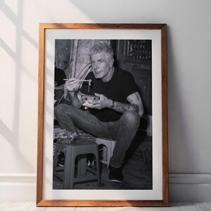 Anthony Bourdain, Gravuras de Anthony Bourdain Flippin, Decoração de Parede, Presentes para Casa, Gravuras para Emoldurar, Decoração de Parede em Tela Preta e Branca