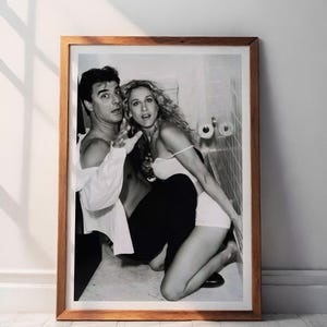 Carrie and Mr Big Poster, SATC Prints, Black and White Print Poster, SATC Poster, SATC Wall Art, Tv Series Poster, Trendy Apartment Decor