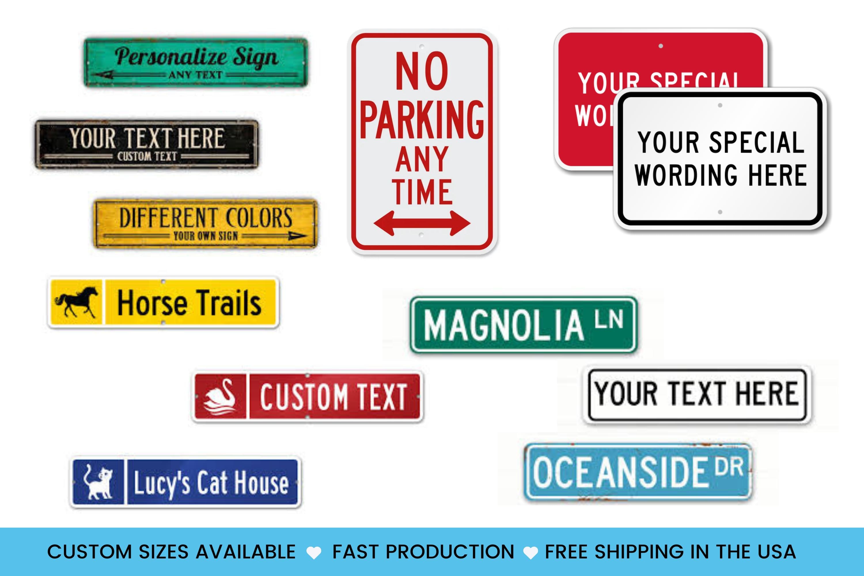 Custom Aluminum Sign: Personalized Business, Parking, Home Metal Sign ...