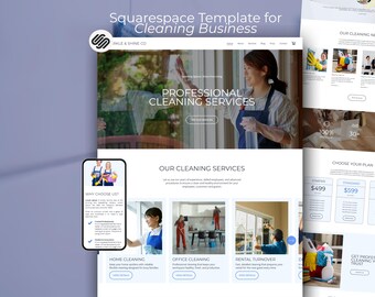 Squarespace Template für Service Business, Reinigung, Haushaltsführung, Maid Service, vertriebsoptimierte, professionelle Website