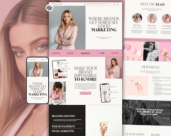 Squarespace Template für Marketing- und Kreativcoach, Virtuelle Assistentin, Social Media Media 7.1 Website