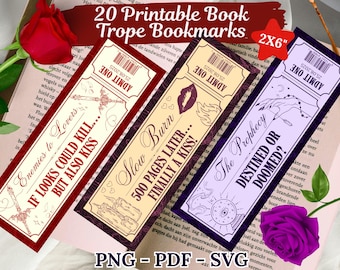 Paquete de marcadores obscenos SVG y PNG, diseños divertidos de tropos literarios (descarga digital)