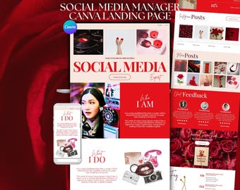 Landing Page Canva Template, Social Media Manager, Instagram Influencer, ugc portfolio, Marketing Portfolio Website