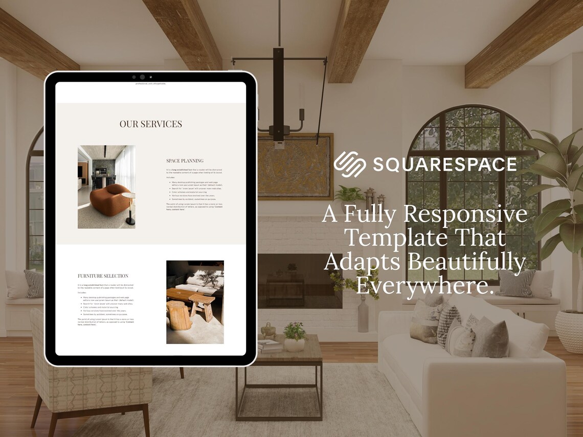 Interior Design Squarespace Template, Minimal Luxury 7.1 Website for ...