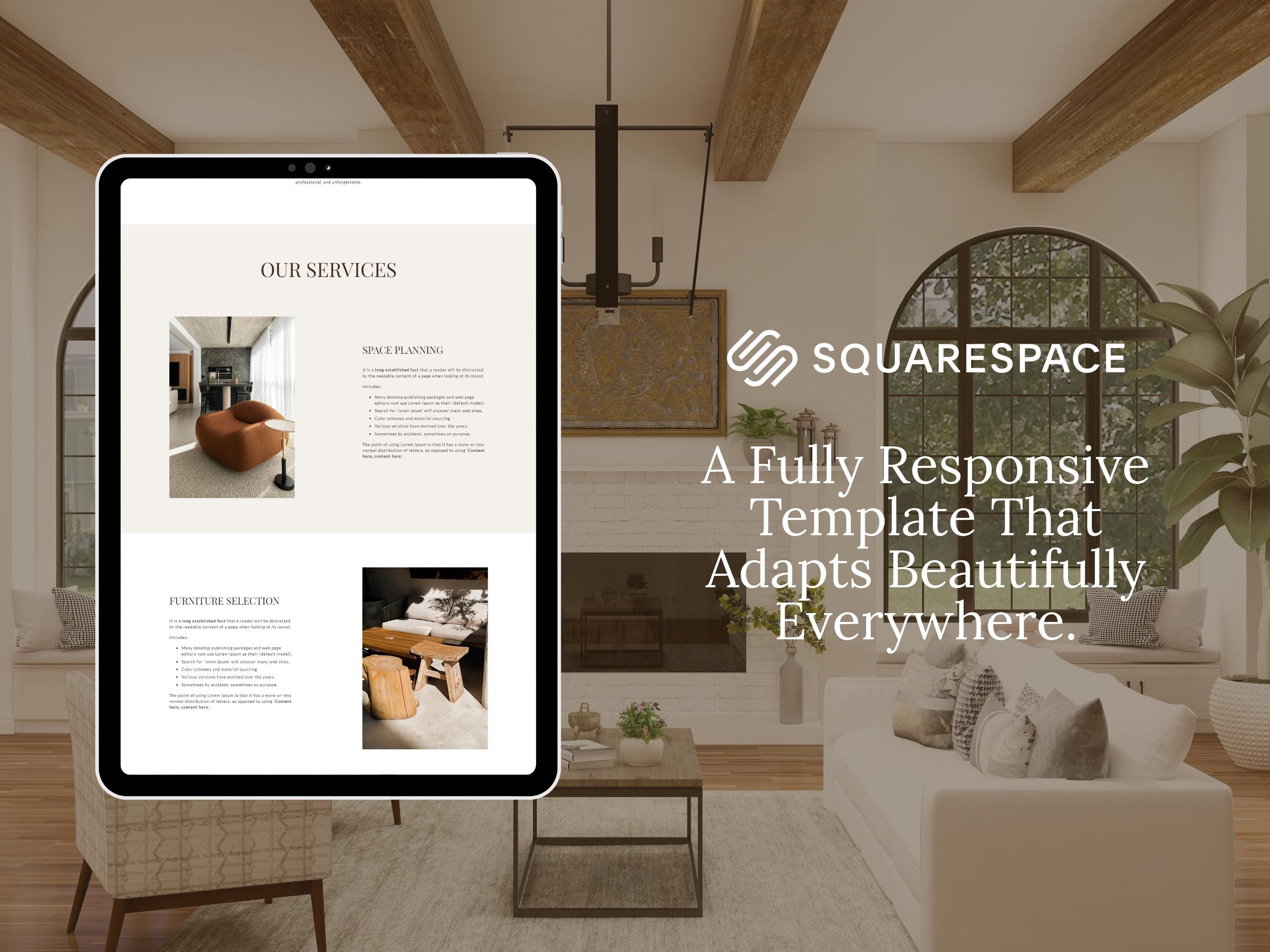 Interior Design Squarespace Template, Minimal Luxury 7.1 Website for ...
