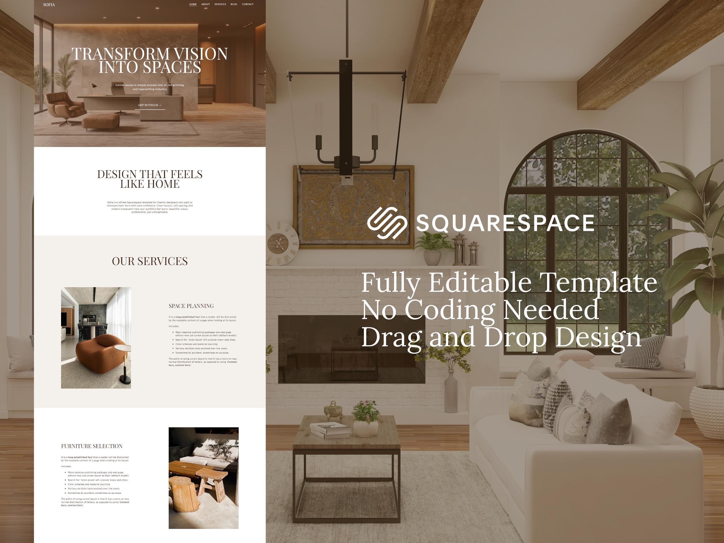 Interior Design Squarespace Template, Minimal Luxury 7.1 Website for ...