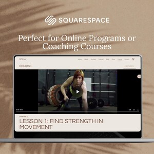 Fitness Coach Squarespace Template | Yoga, Pilates Trainer Website with Podcast, Course, Blog & Shop