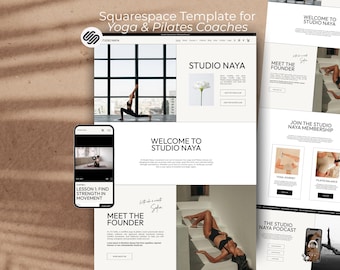 Squarespace Template für Yoga & Pilates Lehrer, Club-Abo 7.1 Website