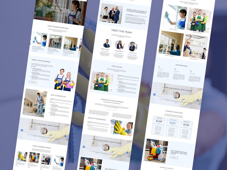 Squarespace Template for Service Business, Cleaning, Housekeeping, Maid