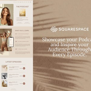 Fitness Coach Squarespace Template | Yoga, Pilates Trainer Website with Podcast, Course, Blog & Shop