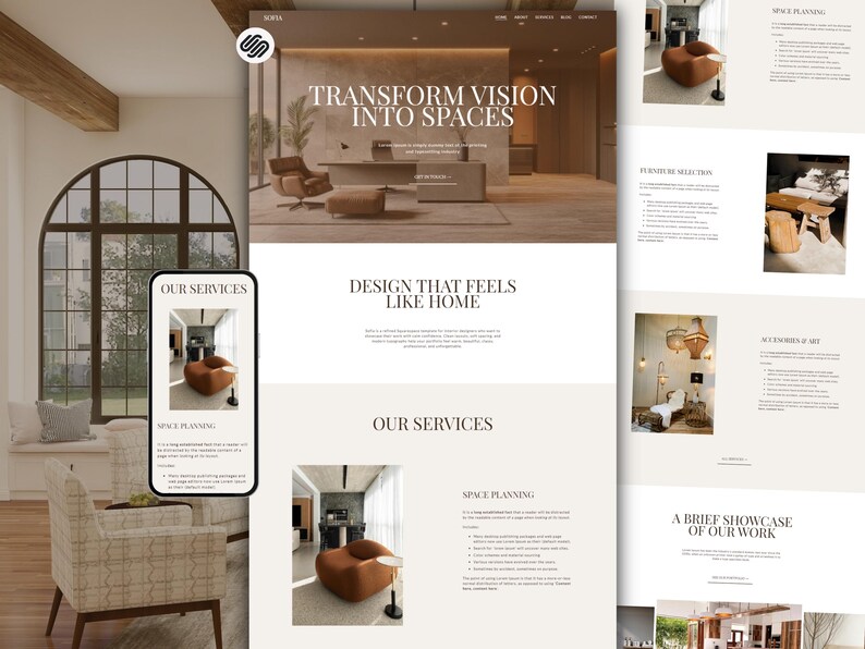 Interior Design Squarespace Template, Minimal Luxury 7.1 Website for ...