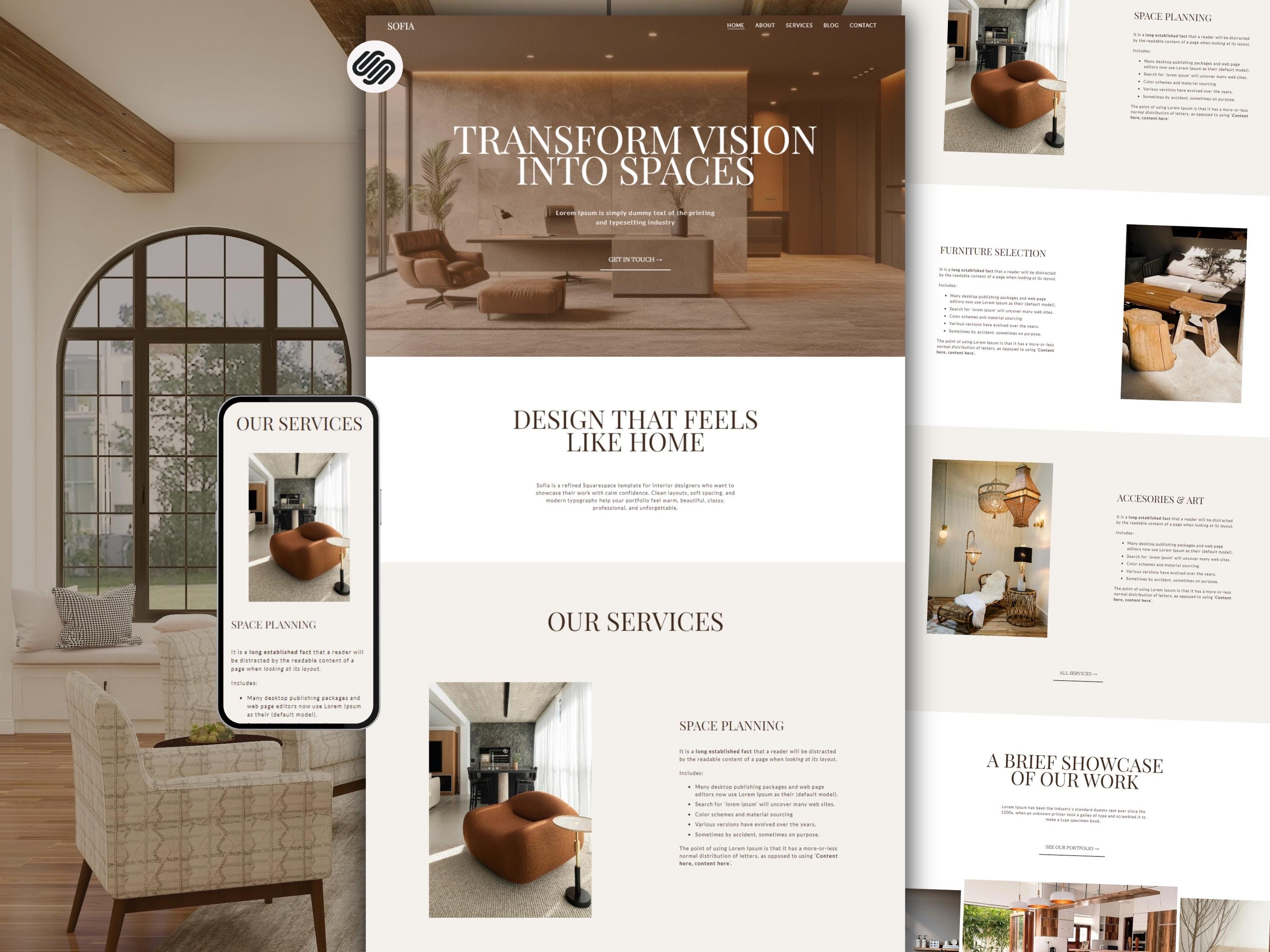 Interior Design Squarespace Template, Minimal Luxury 7.1 Website for ...