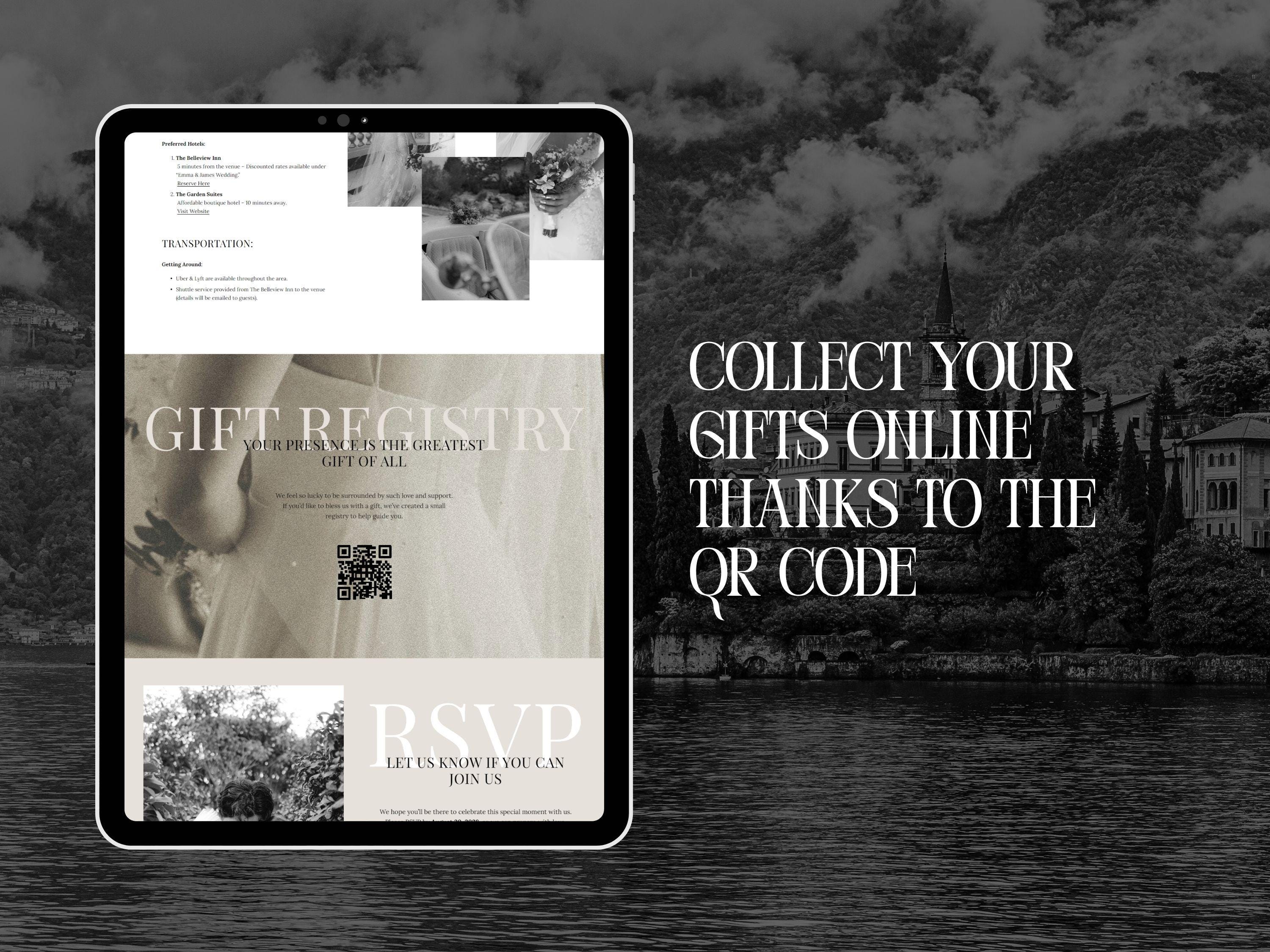 Squarespace Wedding Website Template, Italian Elegant Design, RSVP, Map