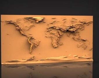 Cnc schnitt datei, holzkarte relief modell,cnc maschine,3d drucker stl datei,3d weltkarte,cnc rotuer,vcarve,stl model,cnc cut,3d relief stl model