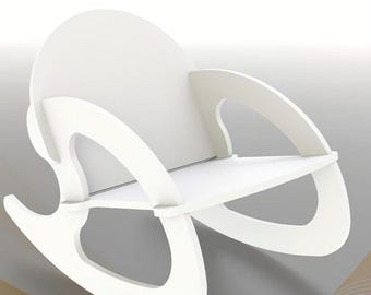 CNC Rocking Chair Model, Wood Chair Plans (dxf dwg cdr pdf ai)