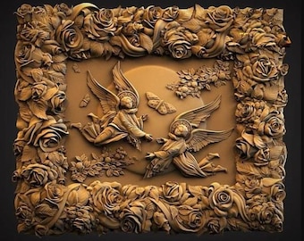 cnc carving file,3d relief stl model,digital print,3d wall decor,3d relief angel model,cnc engraver file,wood carving stl file,artcam,aspire