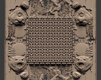 3D Chess Board STL Model, CNC Relief (Digital File)
