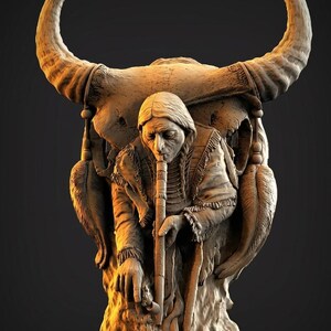 3D Native American Relief Model, Wood Carving Files (STL)