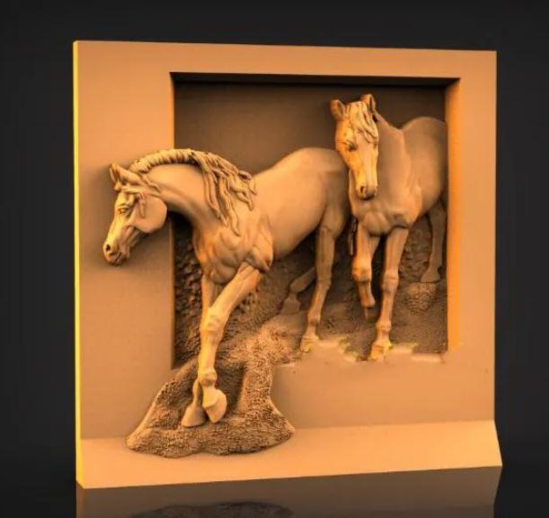 3d Relief Model,digital Print Files,3d Horse Relief Files,cnc Machine ...