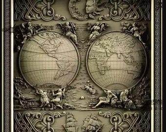 CNC-Maschine,3D Drucker Dateien,3D Weltkarte Reliefmodell,Cnc Fräser Dateien,Holz Schnitzerei Dateien,Holzbearbeitung,Artcam,stl für cnc,Digitaldruck Datei