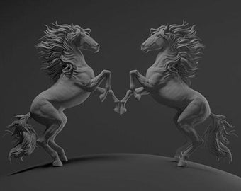 3D Rearing Horse Figure, STL File (Digital Print)