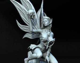 3D-skrivarfiler, stl för utskrift, digitala utskriftsfiler, 3D-älvafigur, 3D-fantasiälva, 3D-utskriftsfiler, stl-modell, 3D-fantastisk figur, 3D-utskrift