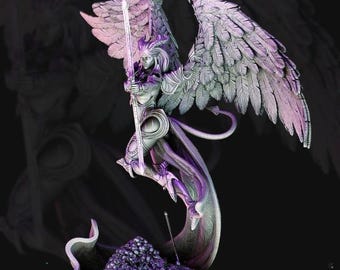 3d printer files,stl model,3d angel model,3d fantastic figure,stl for print,digital print,3d warrior angel,3d warrior figure,3d fantasy girl